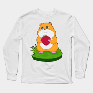 Hamster Strawberry Fruit Long Sleeve T-Shirt